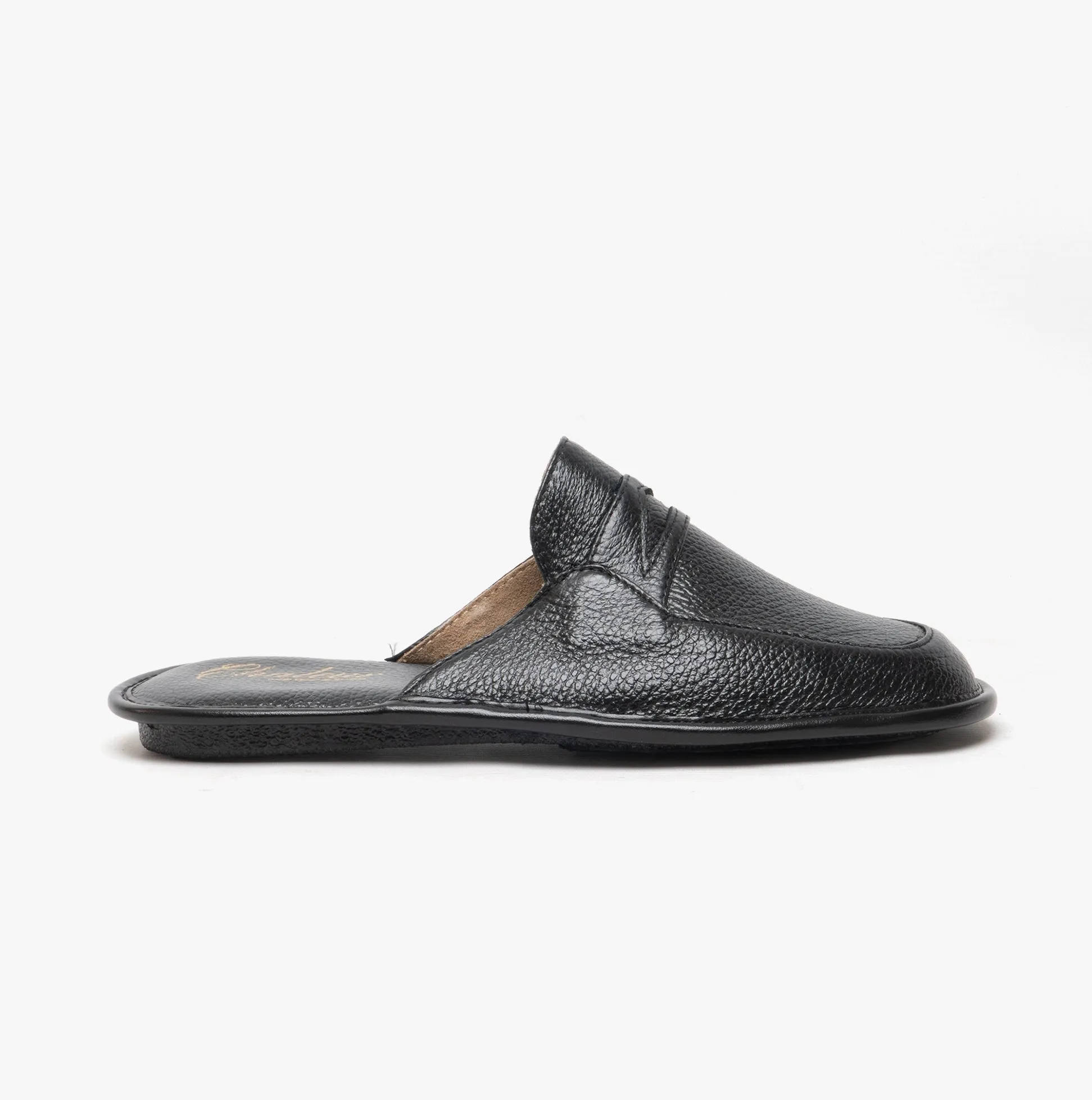Chaleur MARCO Mens Milled Leather Mules Black