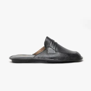 Chaleur MARCO Mens Milled Leather Mules Black