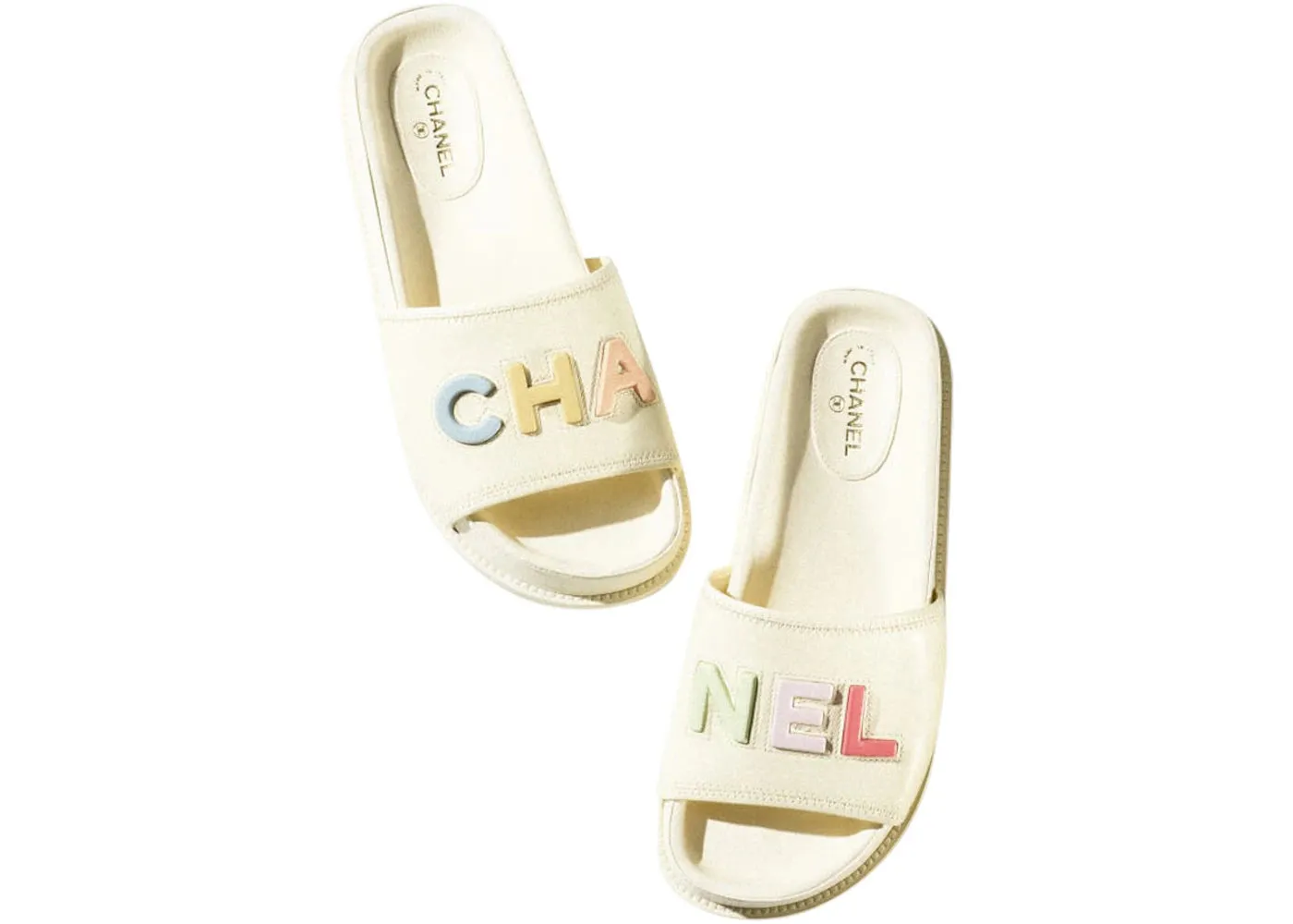 Chanel Logo Mule Sandal Ivory Leather