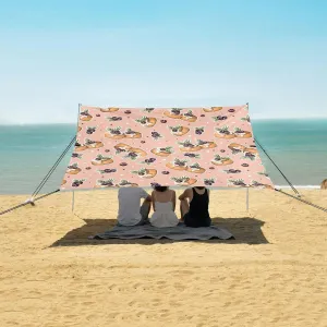 Cheese Cake Blueberry Beach Camping Tent Sun Shelter for Whole Family, Beach Shade Canopy with UPF50  UV Protection,Easy Set Up and Carry,Outdoor Shade for Trips, Fishing, Backyard Fun Picnics