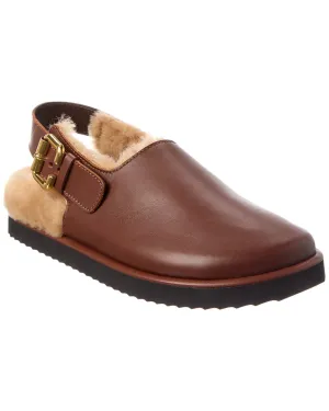Chloé Nil Leather & Shearling Mule