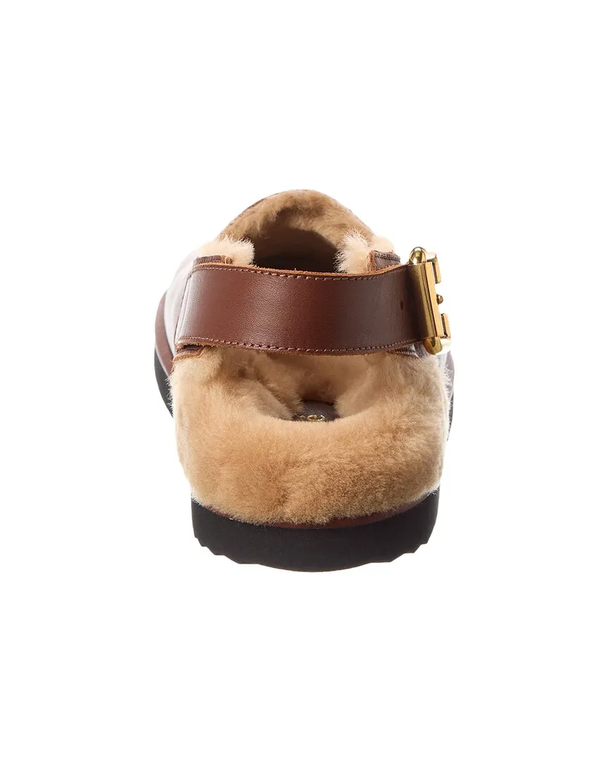 Chloé Nil Leather & Shearling Mule