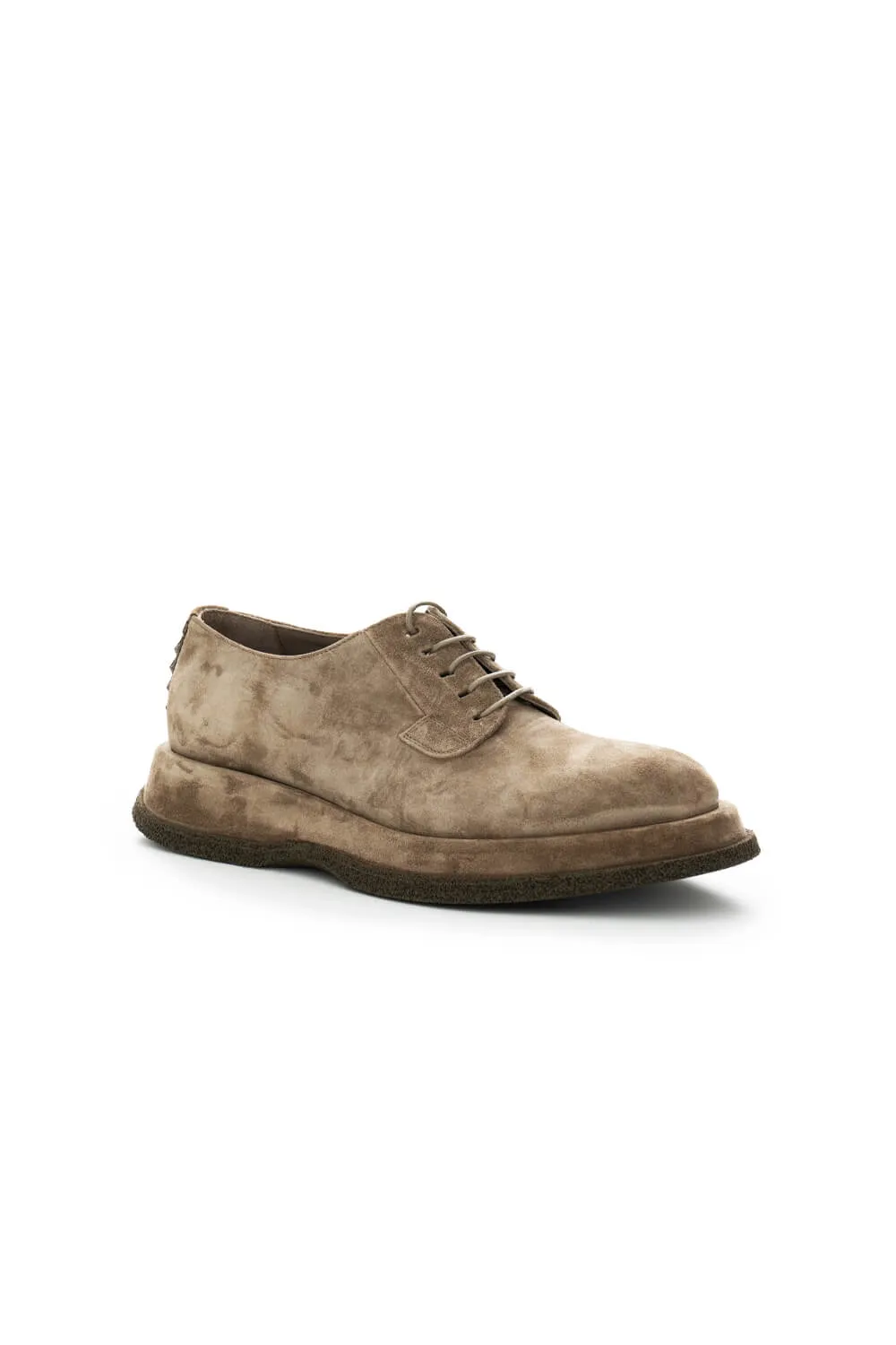 Chunky Suede Derby Shoe Dark Sand