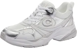 Coach Women's Metallic Mesh Sneaker, Charcoal/Black, 11
