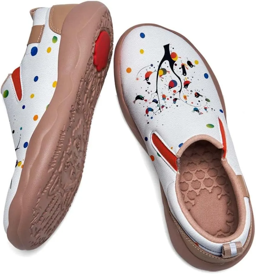 Comfortable Travel Shoes for Womens Loafers Slip Ons Ladies Nurse Shoe Walking Lightweight Cartoon Animal Painted Sneaker