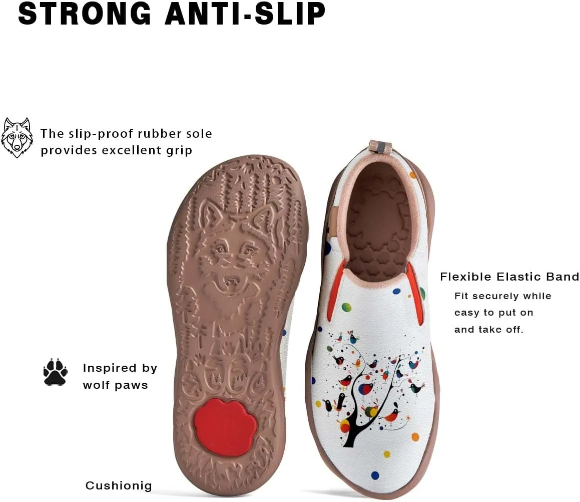 Comfortable Travel Shoes for Womens Loafers Slip Ons Ladies Nurse Shoe Walking Lightweight Cartoon Animal Painted Sneaker