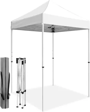 COOS BAY 5x5 Portable Instant Canopy Tent, Pop Up Outdoor Canopy for Beach, Sports and Camping, White