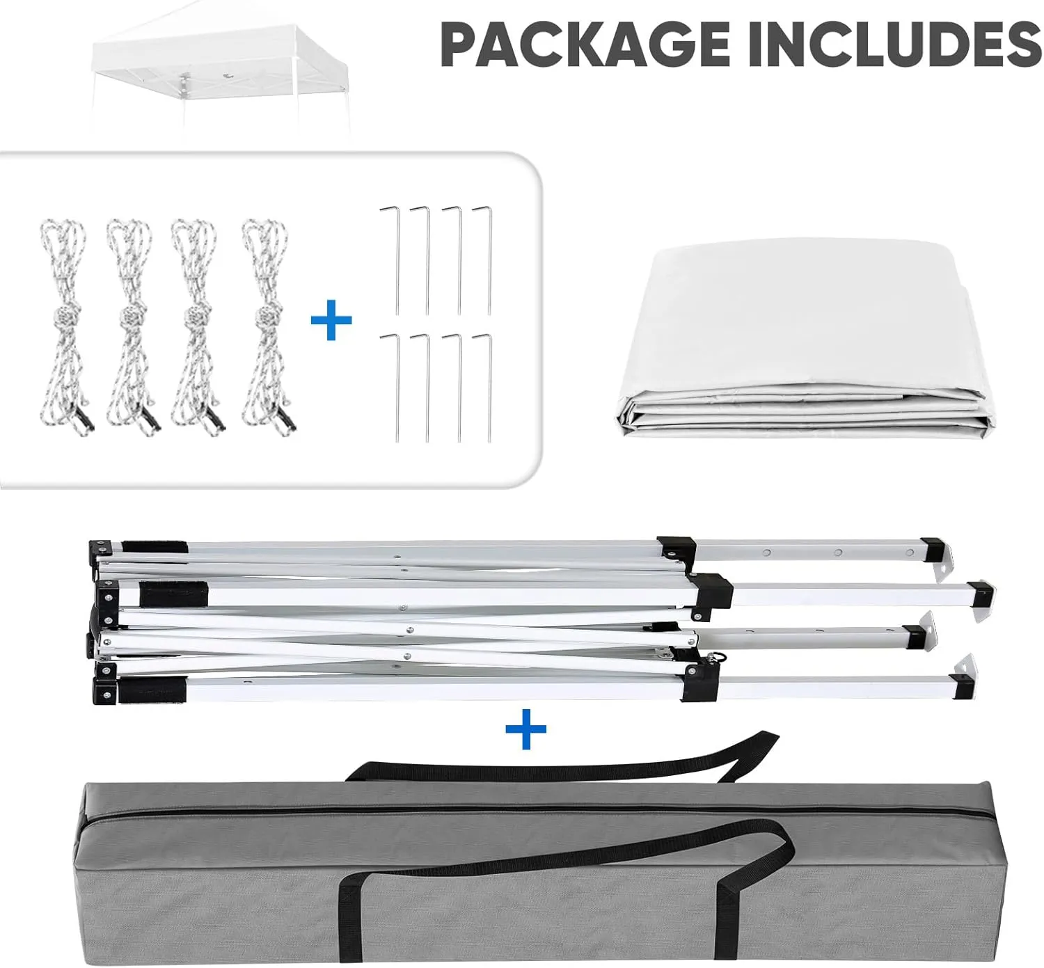 COOS BAY 5x5 Portable Instant Canopy Tent, Pop Up Outdoor Canopy for Beach, Sports and Camping, White