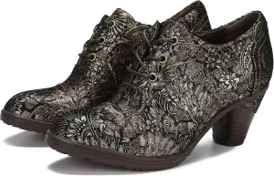 CrazycatZ Leather Pumps,Womens Colorful Vintage Block Heel Pumps Oxford Shoe