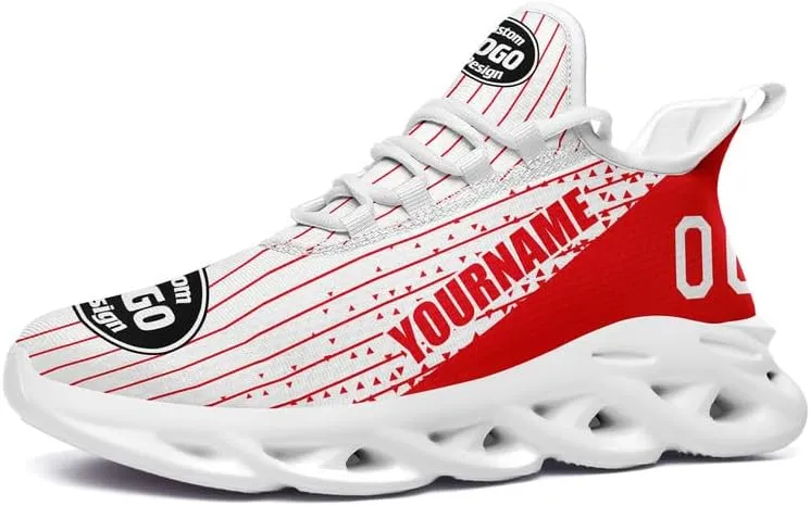 Custom Running Shoes for Men Women Print Team Company Logo Name Number Sneaker Personalized Gift Unisex Baseball Tennis Shoes