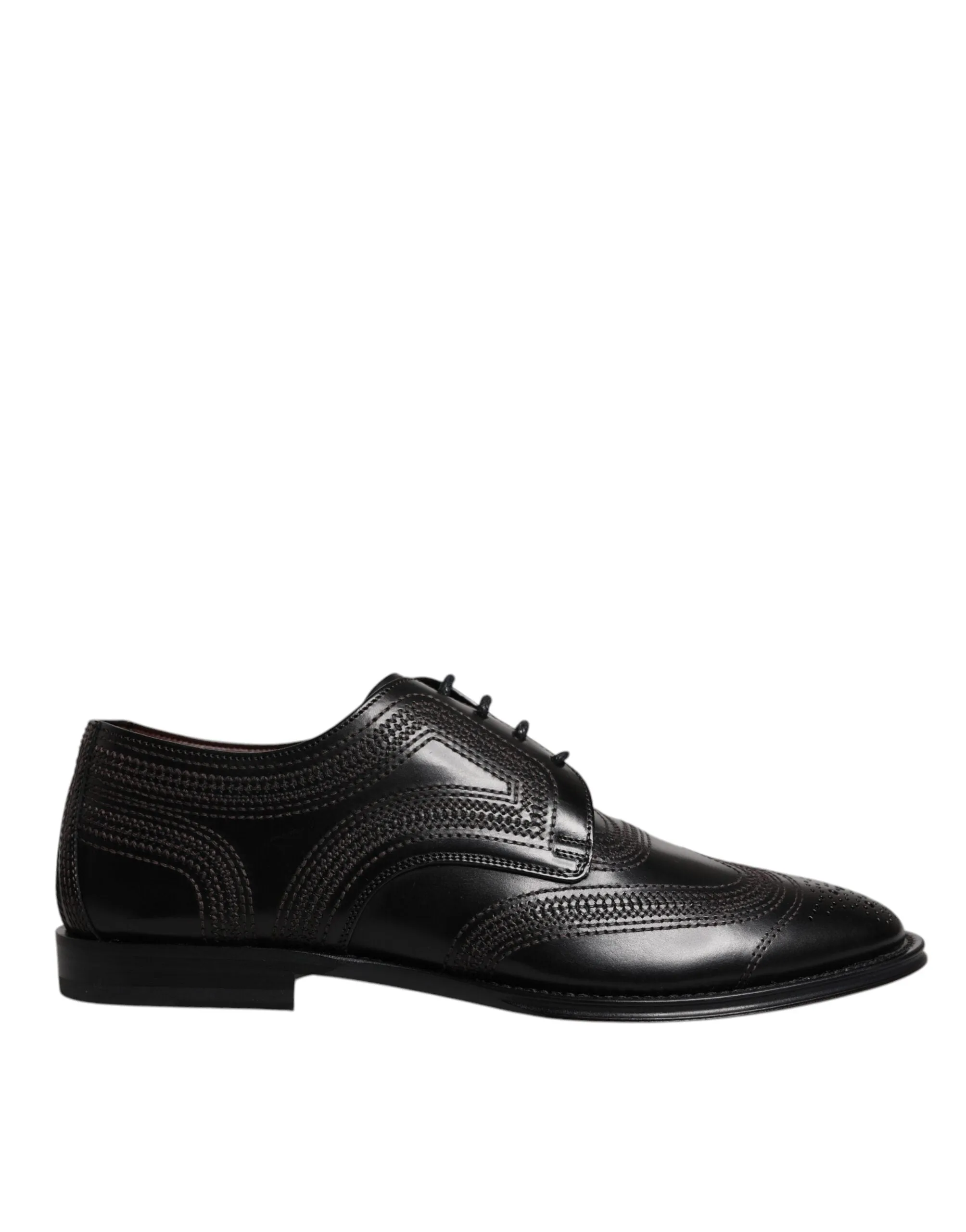 Dress Black Leather & Embroidered Free gift with purchase Derby Durable materials Gabbana Shoes Classic Dolce
