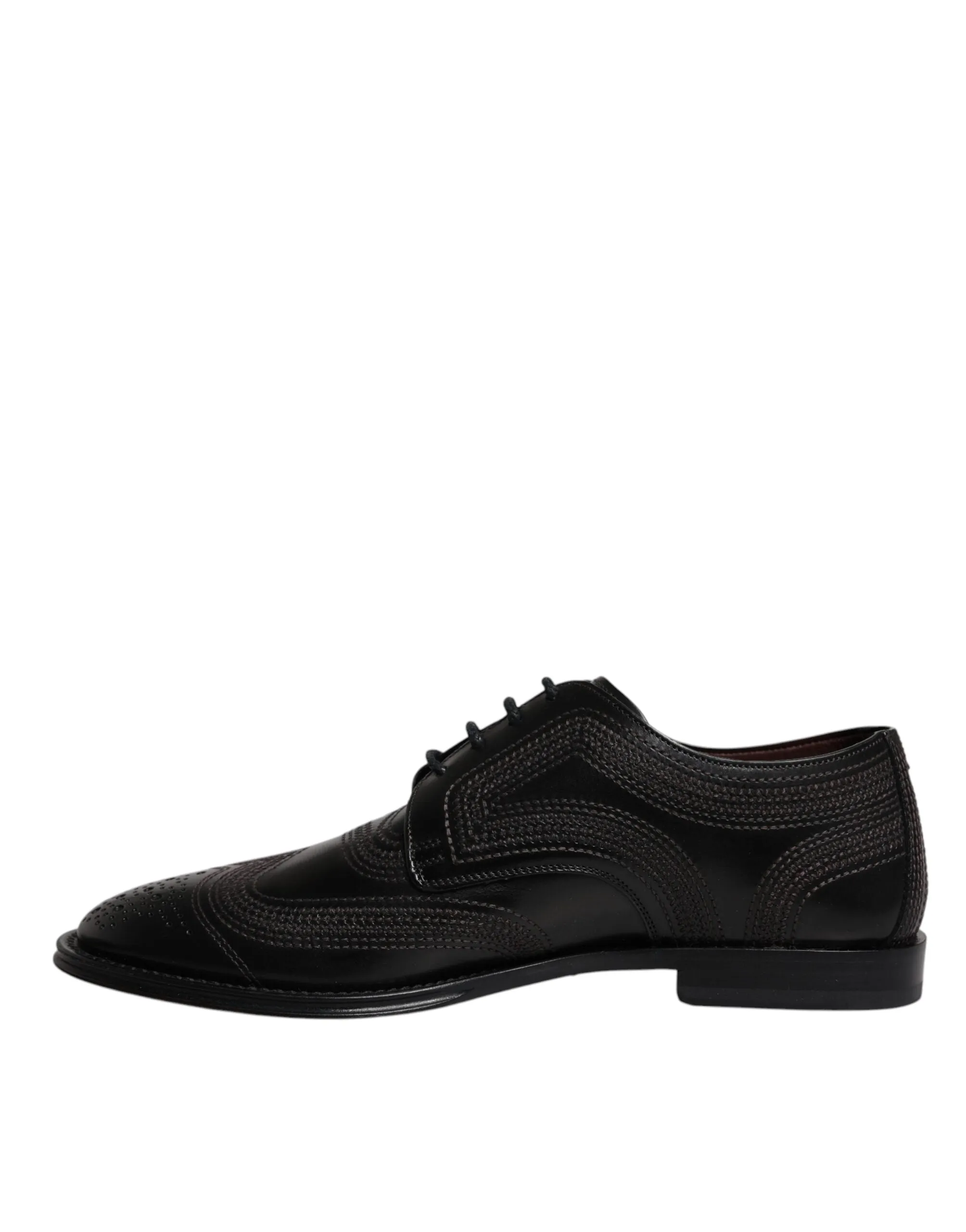 Dress Black Leather & Embroidered Free gift with purchase Derby Durable materials Gabbana Shoes Classic Dolce