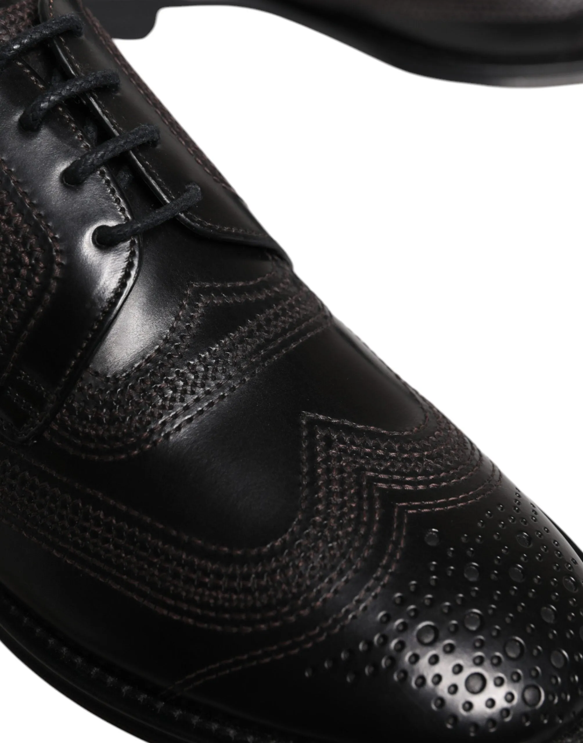 Dress Black Leather & Embroidered Free gift with purchase Derby Durable materials Gabbana Shoes Classic Dolce