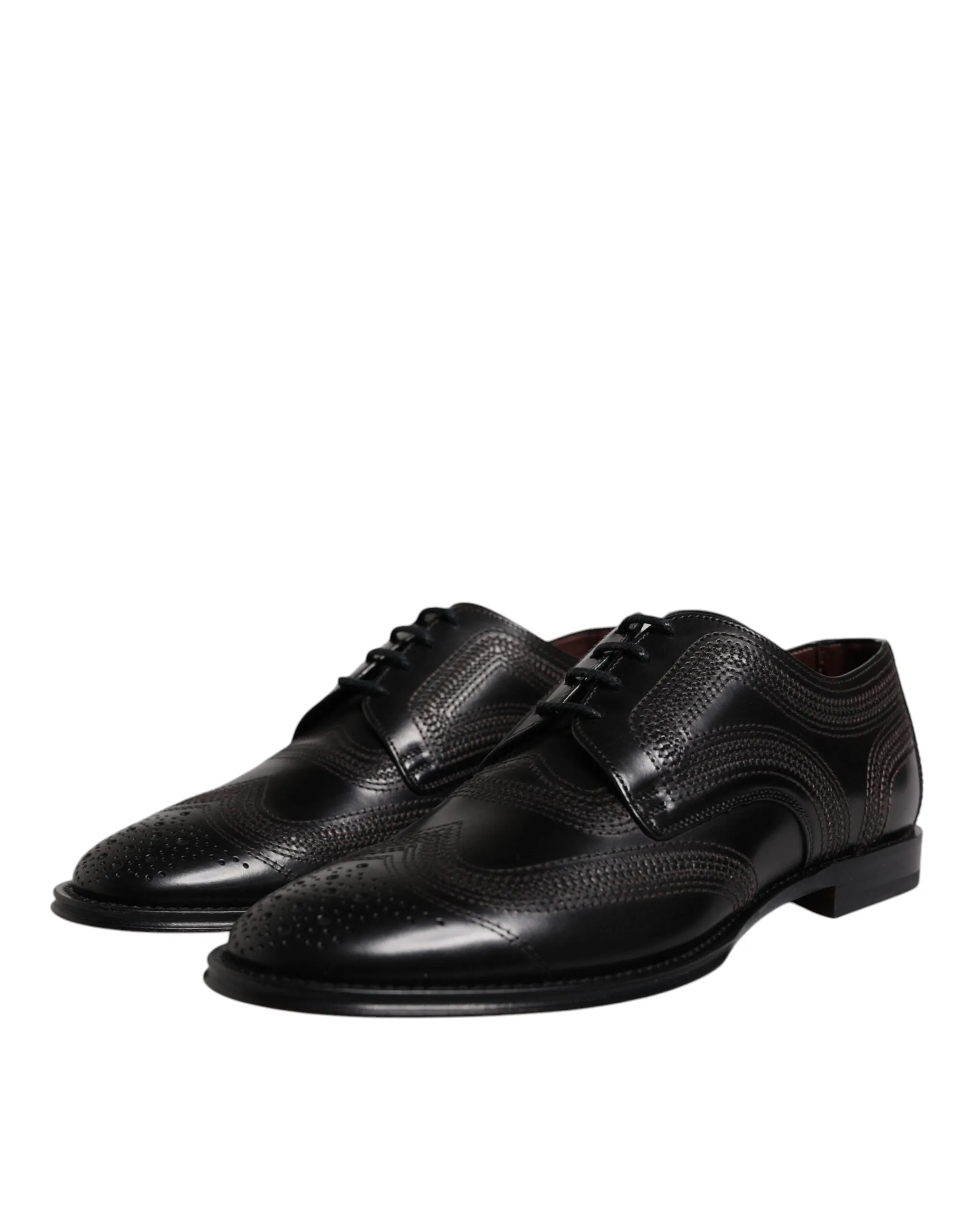Dress Black Leather & Embroidered Free gift with purchase Derby Durable materials Gabbana Shoes Classic Dolce