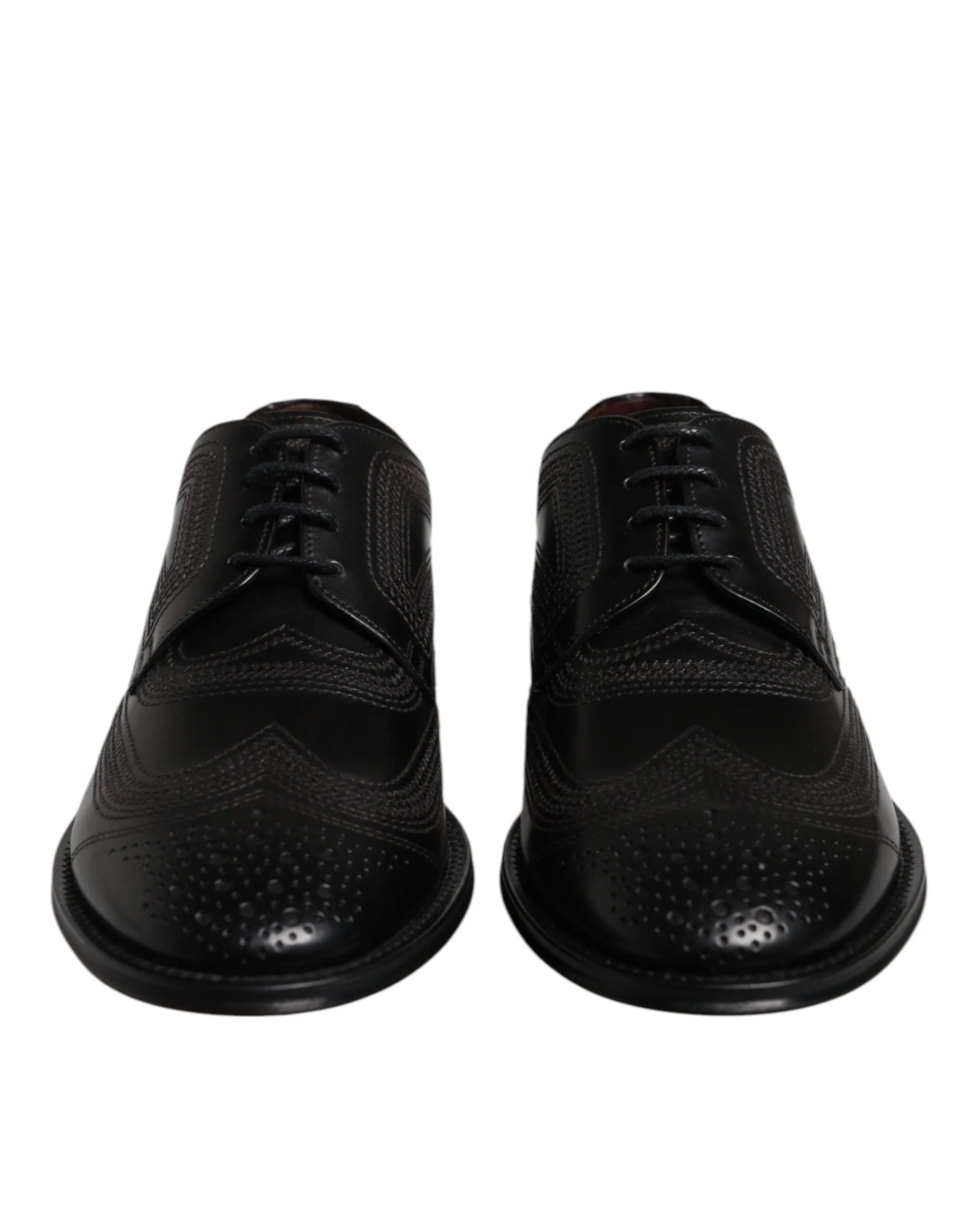 Dress Black Leather & Embroidered Free gift with purchase Derby Durable materials Gabbana Shoes Classic Dolce