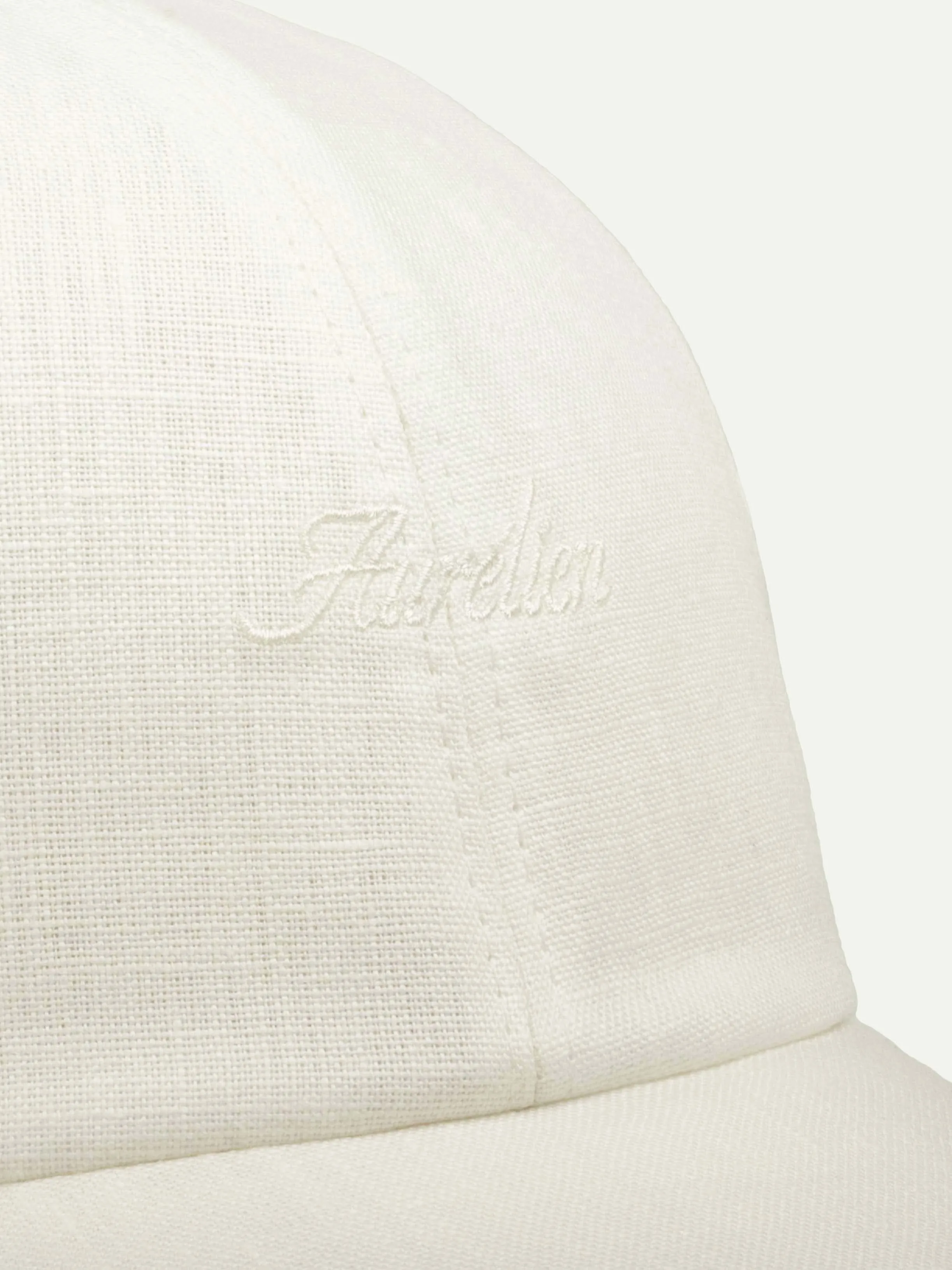 Ecru Linen Baseball Cap