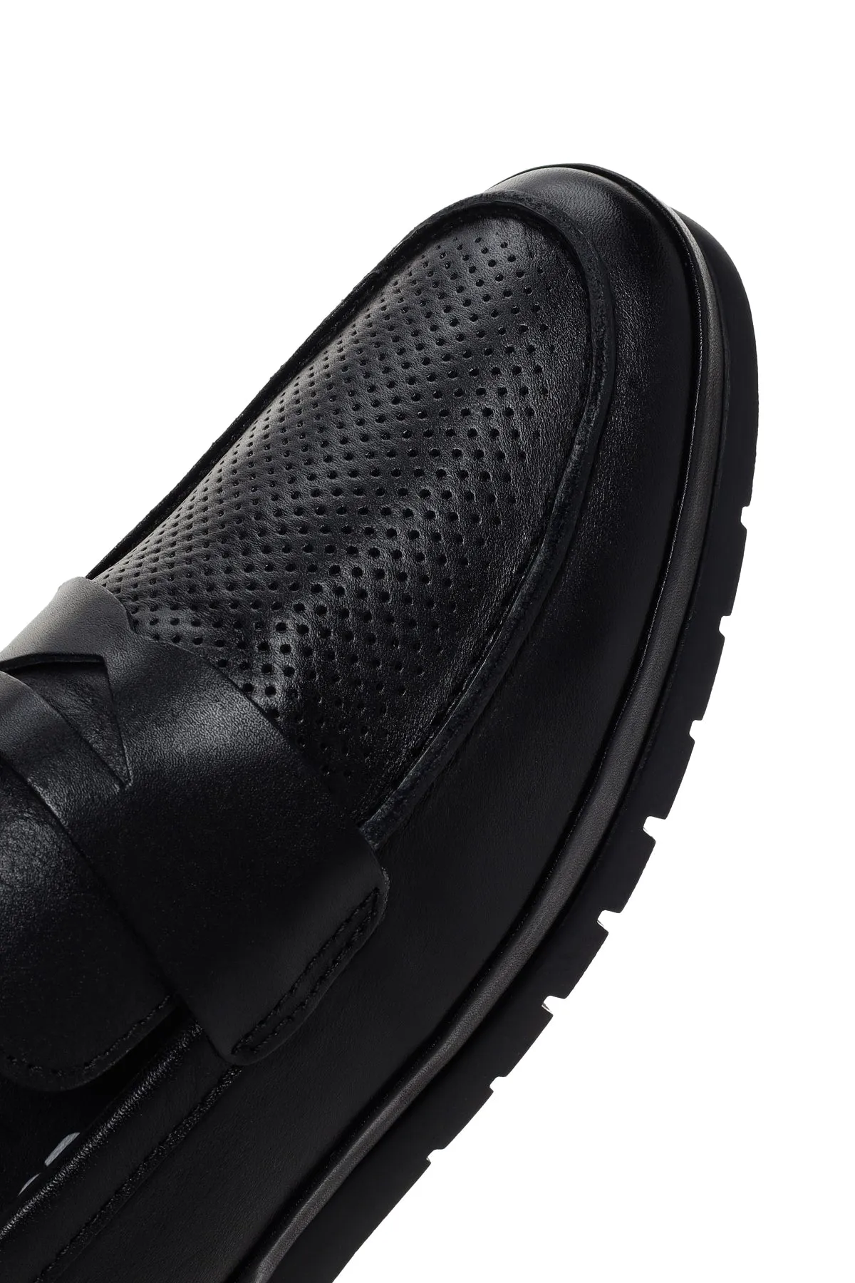 Erkek Siyah Deri Casual Loafer