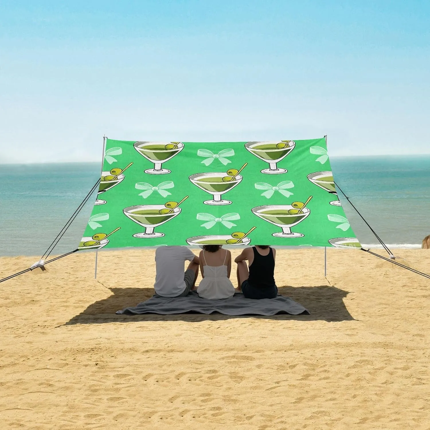 Espresso Martini Bow Beach Camping Tent Sun Shelter for Whole Family, Bow Beach Shade Canopy with UPF50  UV Protection,Easy Set Up and Carry,Outdoor Shade for Trips, Fishing, Backyard Fun Picnic