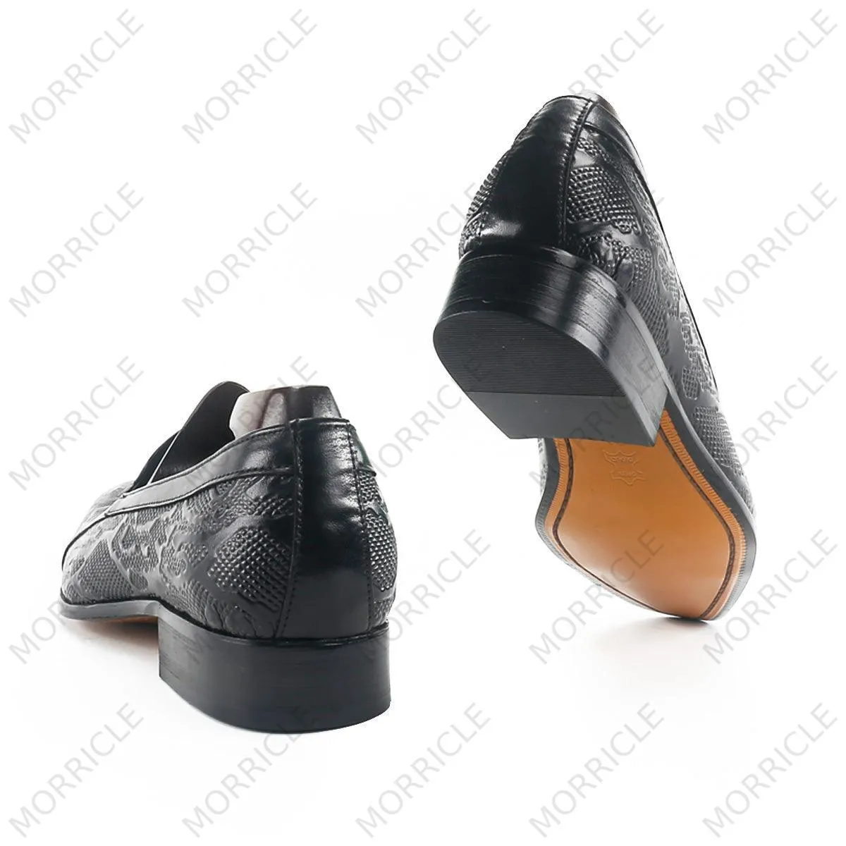 Fancy Slip-On Embossed Kiltie Loafers
