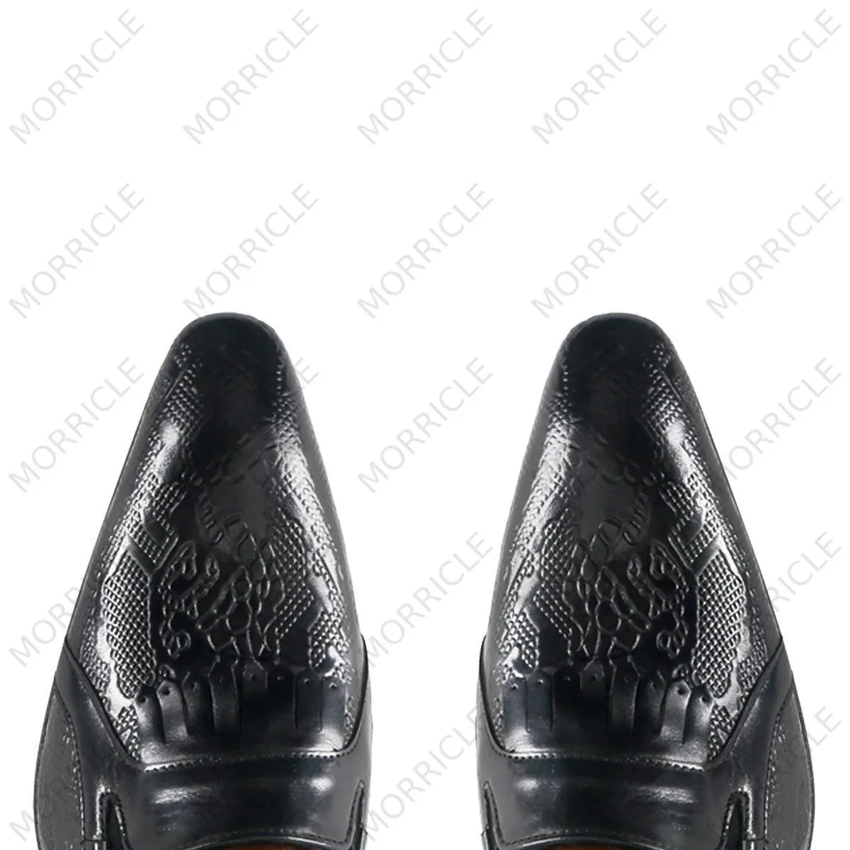 Fancy Slip-On Embossed Kiltie Loafers