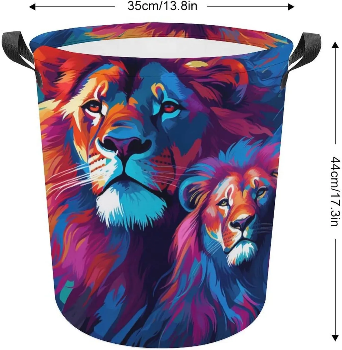 Ferocious Animal Laundry Basket, Wild Animals Collapsible Laundry Hamper, Waterproof Oxford Cloth Laundry Bag with Handles, Carnivore Clothes Toy Organizer Basket for Room