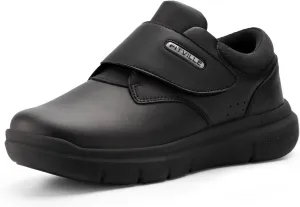 FitVille Diabetic Shoes for Men Extra Wide Slip-on Walking Shoes for Edema Hook & Loop Recovery Leather Oxford Shoes for Swollen Feet