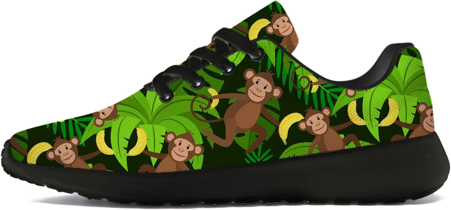 Funny Monkey Print Shoes Mens Womens Lightweight Running Tennis Walking Sneakers Birthday Gifts for Boy Girl