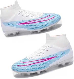 GEXECEUSS Mens High-Top Football Boots for Soccer Matches: Non-Slip Football Shoes for Team Sports - Youth Turf Soccer Sneakers