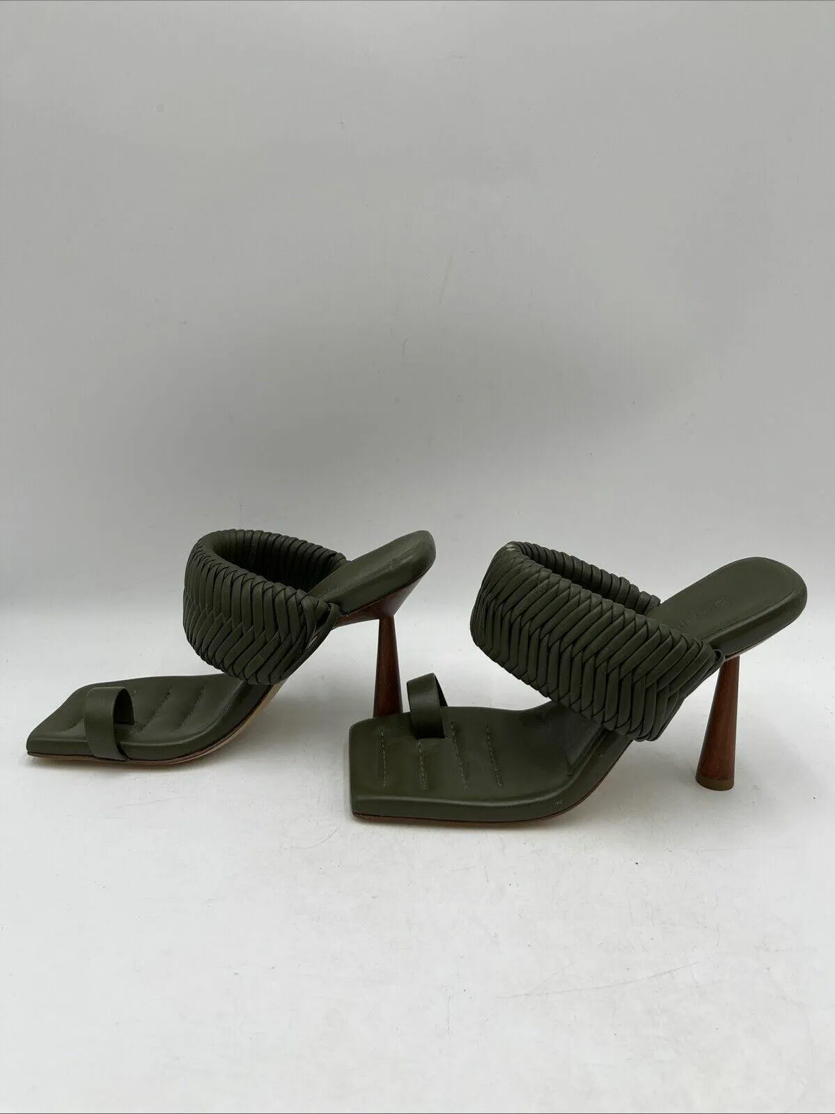GIA/RHW Leather Open Toe Block Heel Mule Sandals Size 35 - Very Good