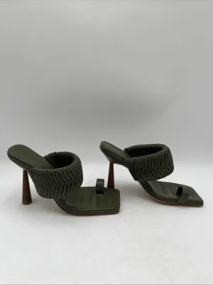 GIA/RHW Leather Open Toe Block Heel Mule Sandals Size 35 - Very Good