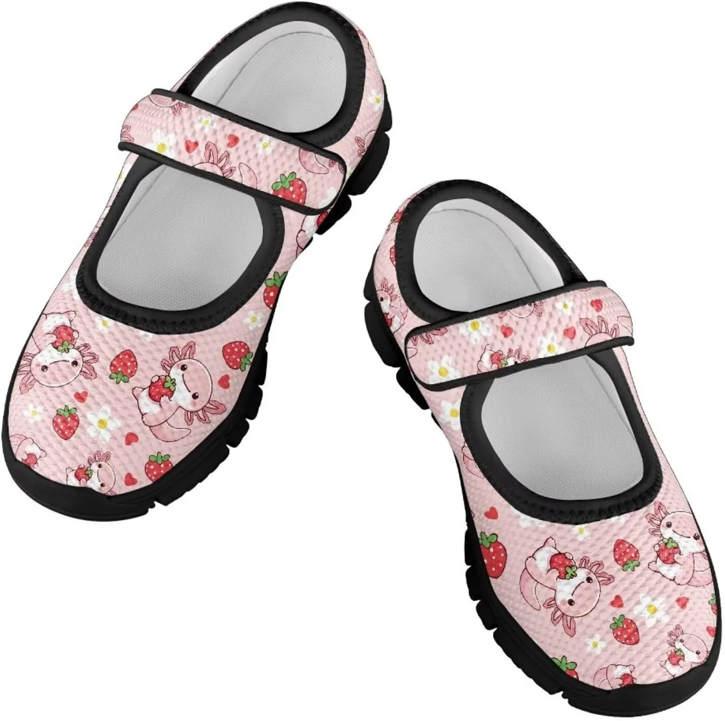 Girls Shoes with Black Sole,Girls Mesh Single Buckle Sneaker,Mary Jane Flats Shoes for Birthday Dance Party