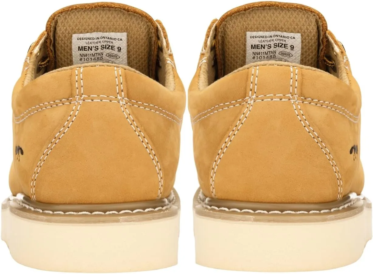 Golden Fox Work Shoe 4" Moc Toe Leather Men's Oxford for Construction & Casual