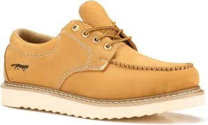 Golden Fox Work Shoe 4" Moc Toe Leather Men's Oxford for Construction & Casual