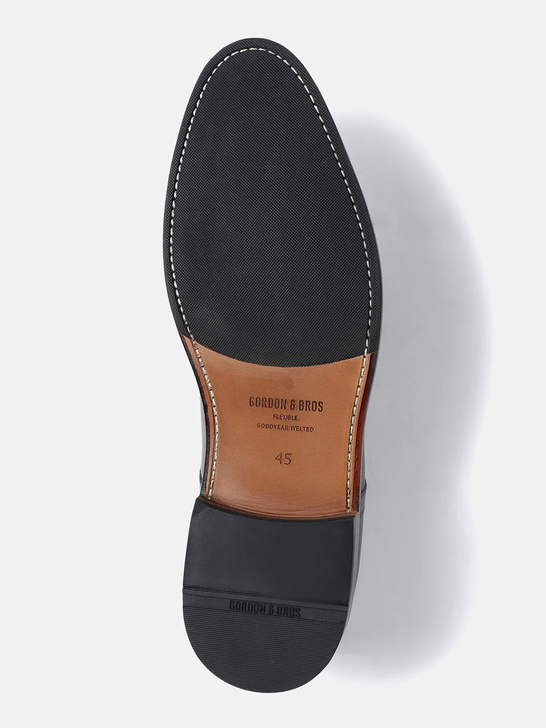 Gordon And Bros Adigo Black Men Plain Vamp Derby Lace Up Shoes