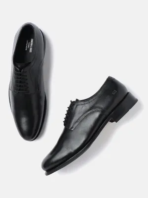 Gordon And Bros Adigo Black Men Plain Vamp Derby Lace Up Shoes