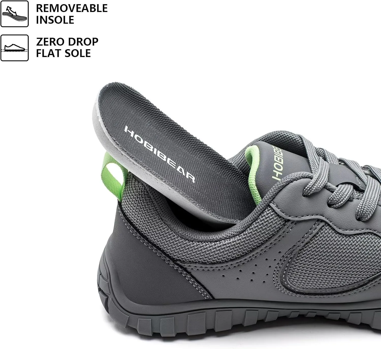 HOBIBEAR Mens Barefoot Shoes | Wide Toe Box | Comfortable Trail Running Sneaker