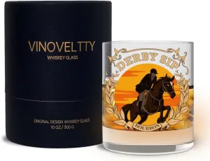 Horse Whiskey Glasses,Bourbon Gifts for Men Women, Father's Mother's Day Christmas Birthday Derby Festival Gifts for Horse Lovers Husband Brother, Horse Bourbon Glass(300ML)