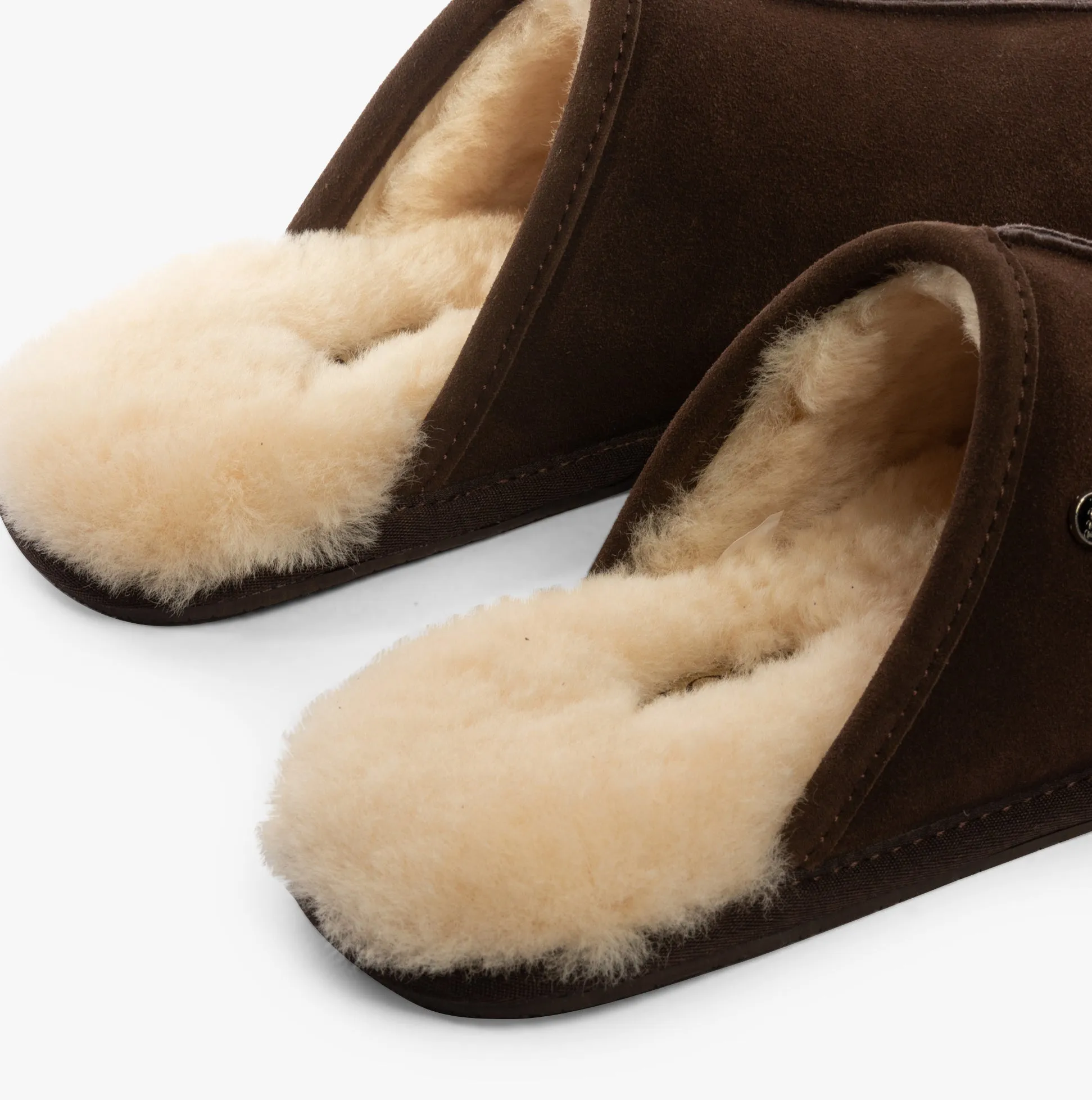 HOS Sheepskin EDWIN Mens Slippers Espresso