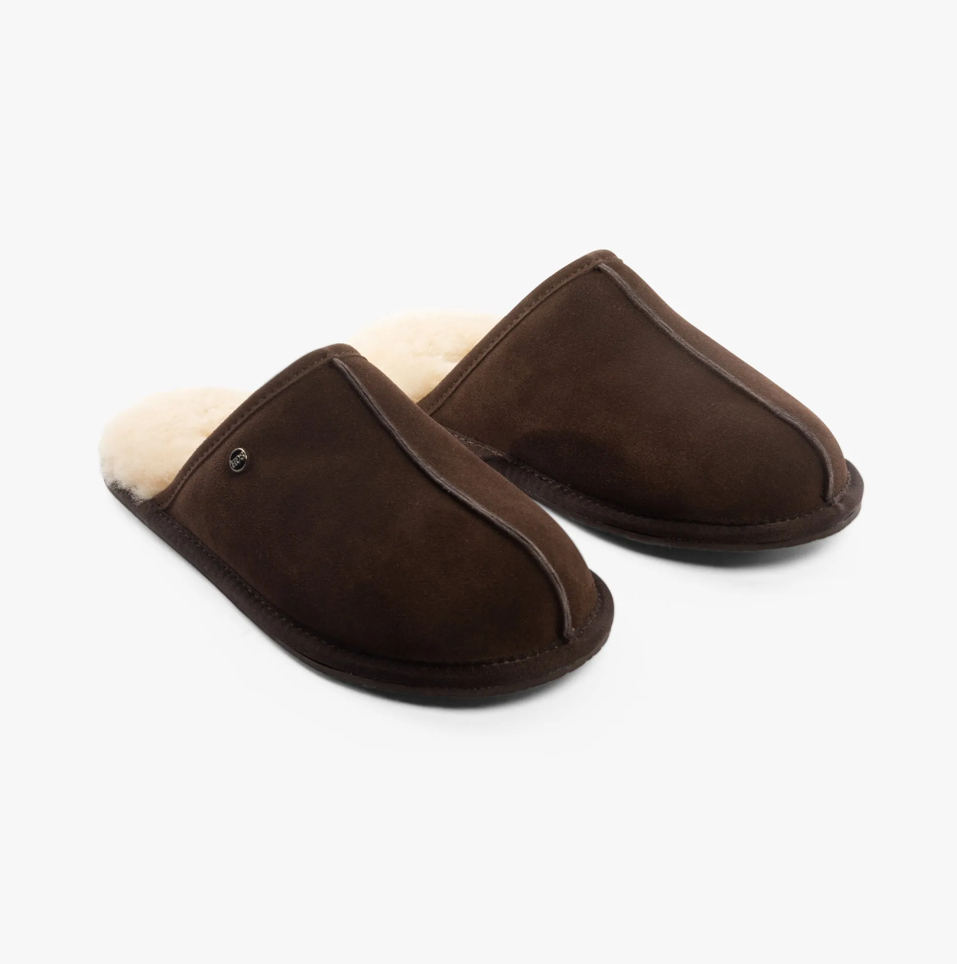 HOS Sheepskin EDWIN Mens Slippers Espresso