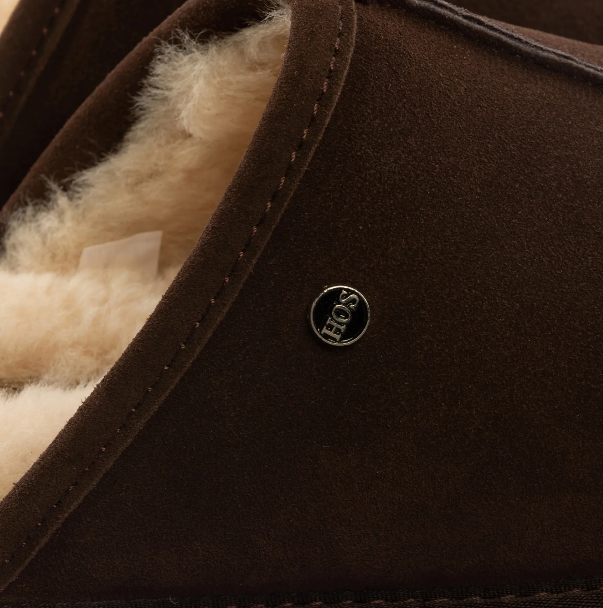 HOS Sheepskin EDWIN Mens Slippers Espresso