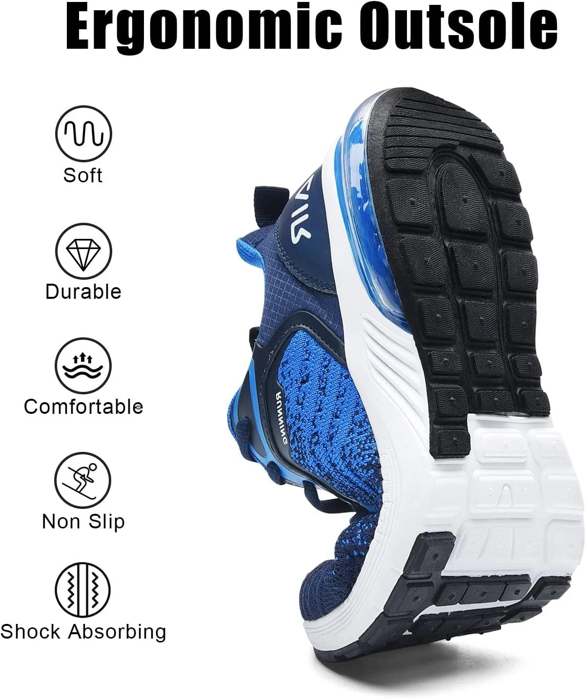 IIV Mens Air Running Shoes Casual Tennis Walking Athletic Gym Fashion Lightweight Slip On Sneakers