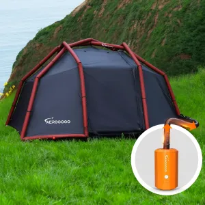 Inflatable Camping Tent with Electric Pump, 2-4 Person Air Tent, Set Up in Seconds Inflatable Tents for Camping, Waterproof Windproof Inflatable Tent for Adults, Easy Set up Glamping Tent