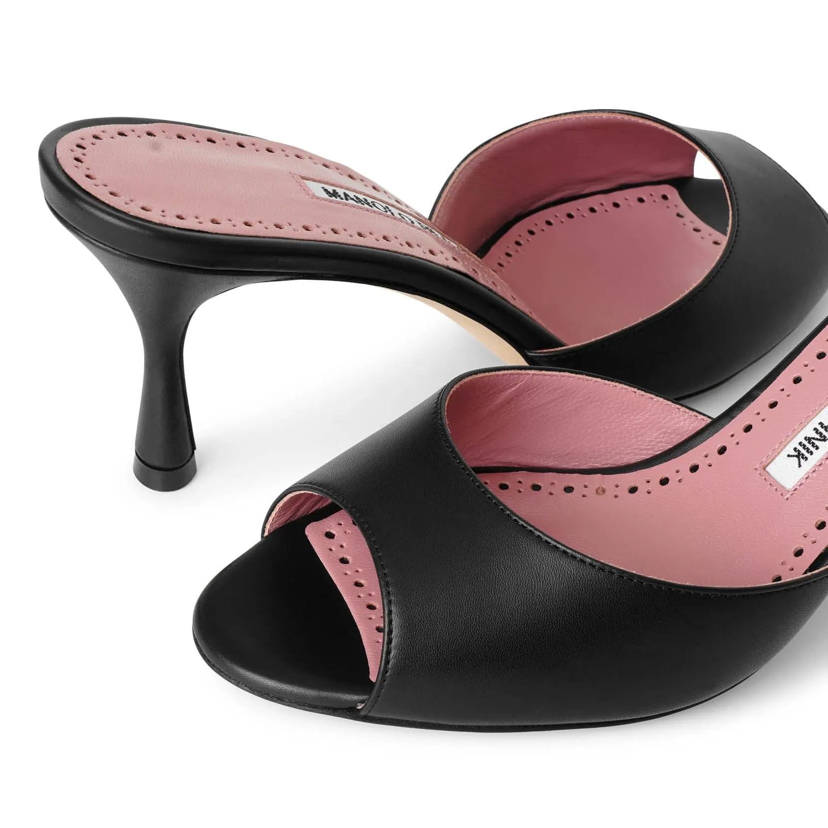 Jada black leather mules