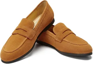Journey West Men's Vintage Loafers for Men Belgian Loafers Slip-on Loafer Penny Loafer Casual Loafers