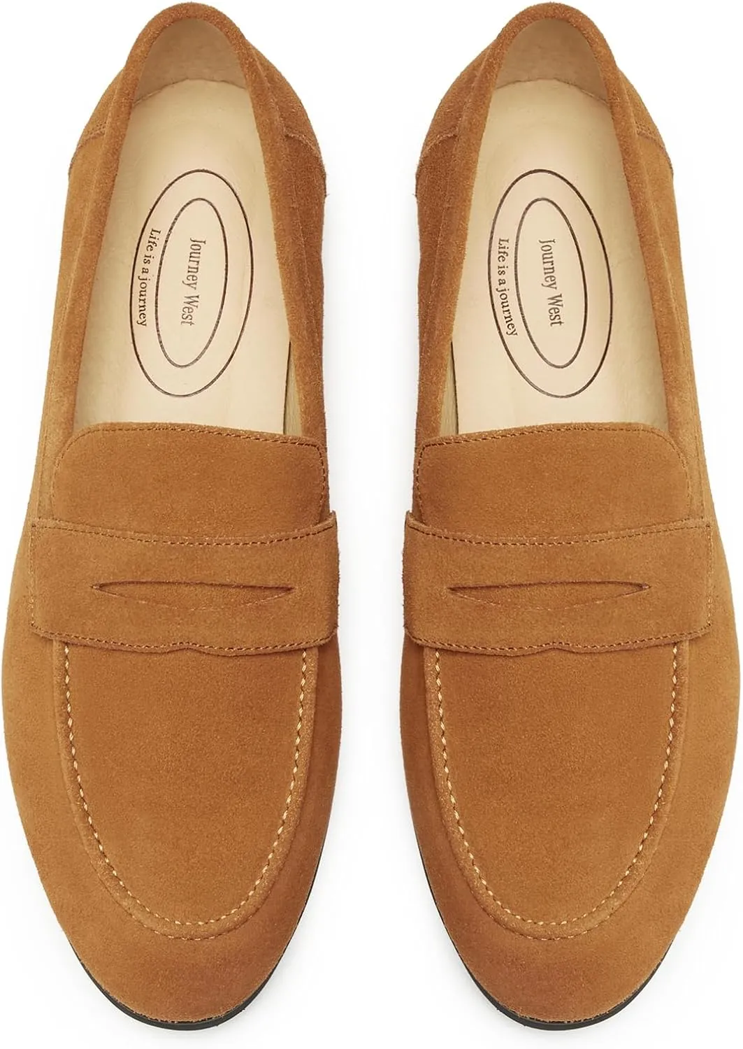 Journey West Men's Vintage Loafers for Men Belgian Loafers Slip-on Loafer Penny Loafer Casual Loafers