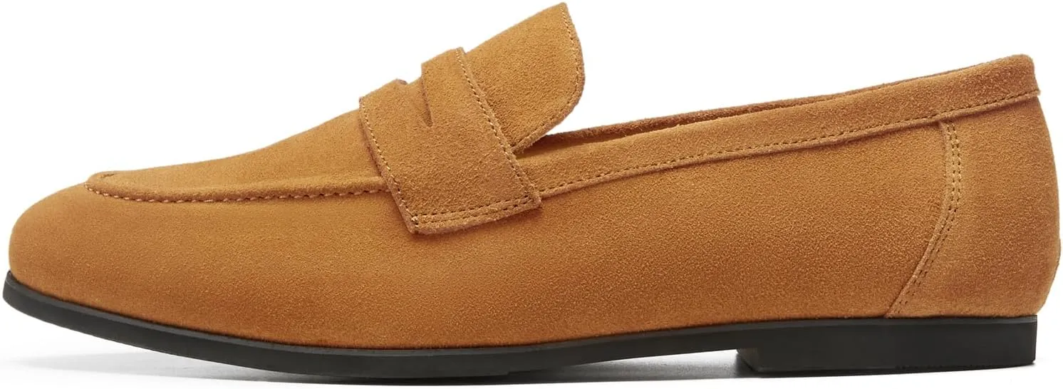 Journey West Men's Vintage Loafers for Men Belgian Loafers Slip-on Loafer Penny Loafer Casual Loafers