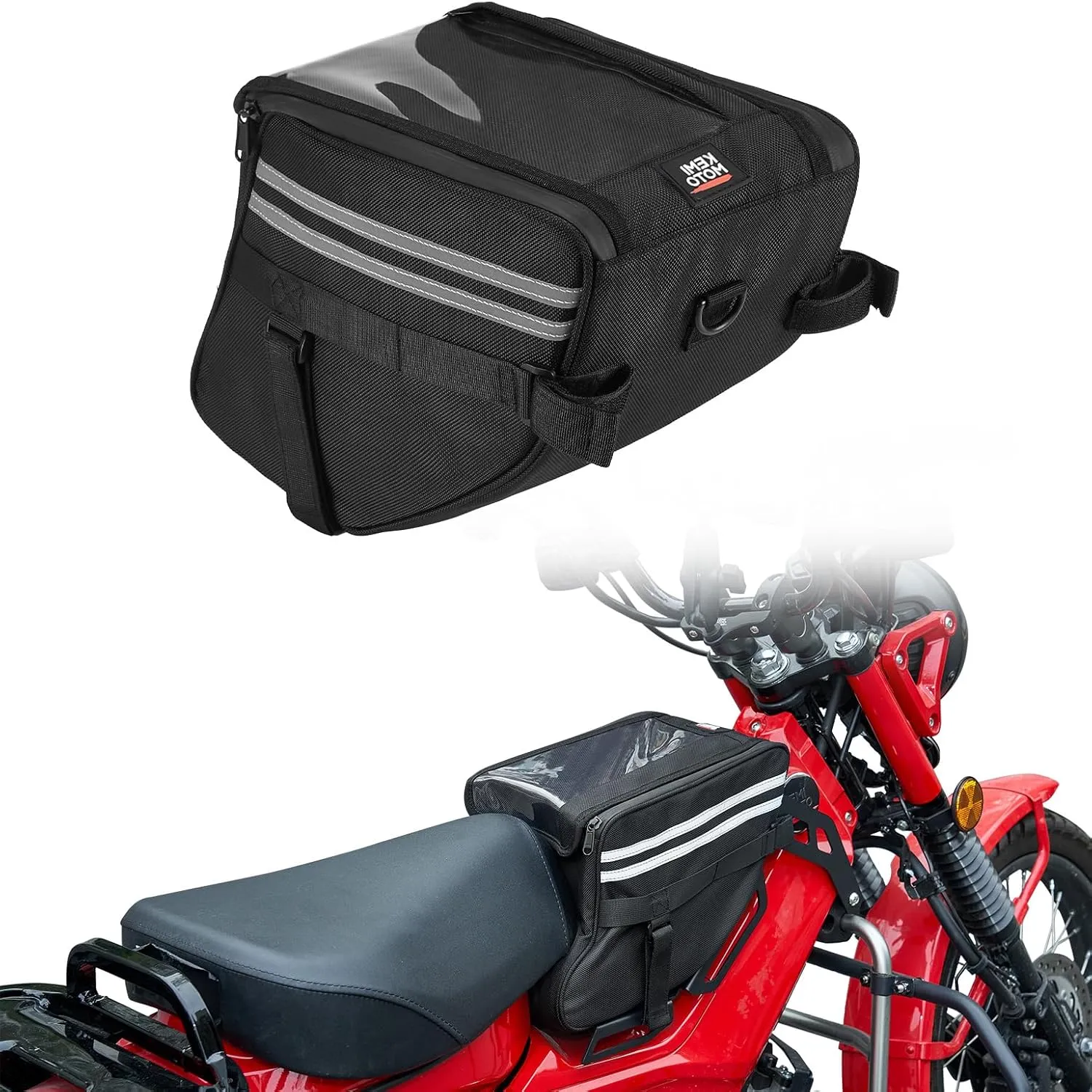 KEMIMOTO Center Bag Compatible with CT125 Trail 125 Hunter Cub 2021 2022 2023 2024 2025 Rack Bag Center Luggage Pouch Storage Bag 10L