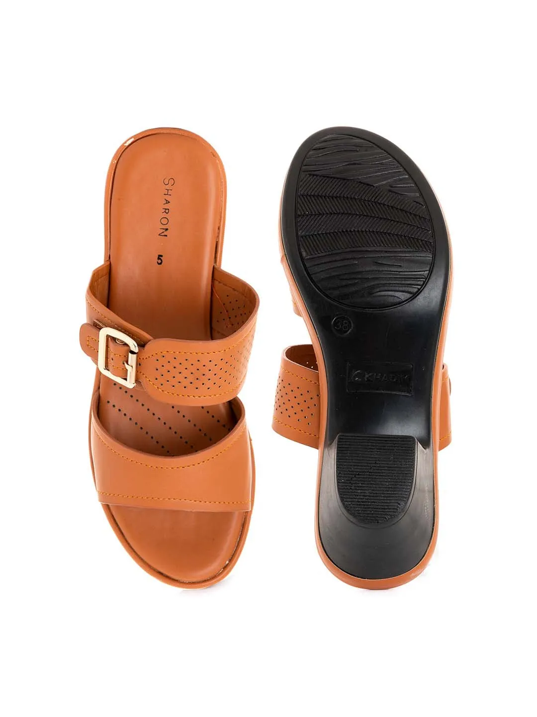 Khadim Sharon High Heel Block Mule Slip On Sandal for Women
