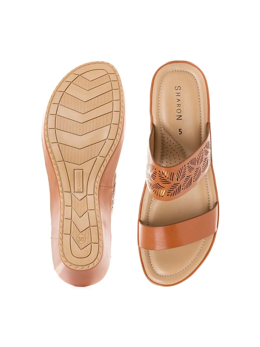 Khadim Sharon Wedge Heel Mule Slip On Sandal for Women