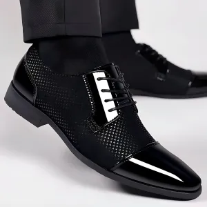 Lace-up shoes with a textured surface
